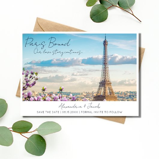 Parijs gebonden Frankrijk Bestemming Bruiloft Save The Date