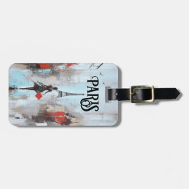 Parijs gebonden vrouw in het zwart bagagelabel