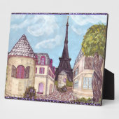 Parijs geïnspireerd Cityscape met olifantenplaat Fotoplaat (Zijkant)