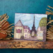 Parijs geïnspireerd Cityscape met olifantenplaat Fotoplaat (Zijkant)