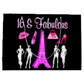 PARIJS GEÏNSPIREERD DOOR SWEET 16TH BIRTHDAY DESIG LARGE CADEAUTASJE (Achterkant)