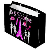 PARIJS GEÏNSPIREERD DOOR SWEET 16TH BIRTHDAY DESIG LARGE CADEAUTASJE (Achterkant Gekanteld)