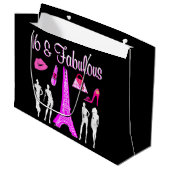 PARIJS GEÏNSPIREERD DOOR SWEET 16TH BIRTHDAY DESIG LARGE CADEAUTASJE (Voorkant Gekanteld)