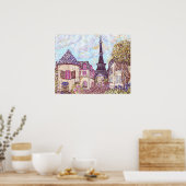 Parijs geïnspireerd pointillisme met Eiffel Tower  Poster (Keuken)