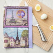 Parijs geïnspireerde cityscapes en de Eiffeltoren Theedoek (Quarter Fold)