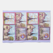 Parijs geïnspireerde cityscapes en de Eiffeltoren Theedoek (Horizontaal)