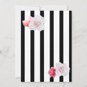 Parijs geïnspireerde zwarte en witte bloemrozen kaart (Achterkant)