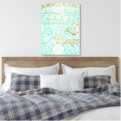 Parijs Gold-ontwerp met vlinder Canvas Afdruk (Insitu (Slaapkamer))