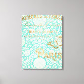  Parijs Gold-ontwerp met vlinder Canvas Afdruk (Voorkant)