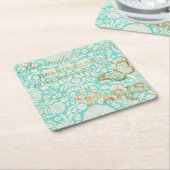  Parijs Gold-ontwerp met vlinder Kartonnen Onderzetters (Schuin)