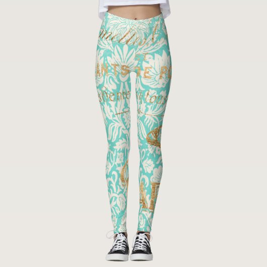  Parijs Gold-ontwerp met vlinder Leggings (Voorkant)