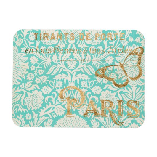  Parijs Gold-ontwerp met vlinder Magneet (Horizontaal)