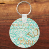 Parijs Gold-ontwerp met vlinder Sleutelhanger (Voorkant)
