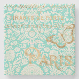 Parijs Gold-ontwerp met vlinder Stenen Onderzetter