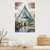 Parijs, het Louvre Pyramid Poster (Keuken)