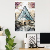 Parijs, het Louvre Pyramid Poster (Thuiskantoor)