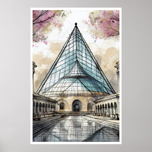 Parijs, het Louvre Pyramid Poster (Voorkant)