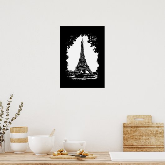 Parijs, het poster ter illustratie van de Eiffelto (Keuken)
