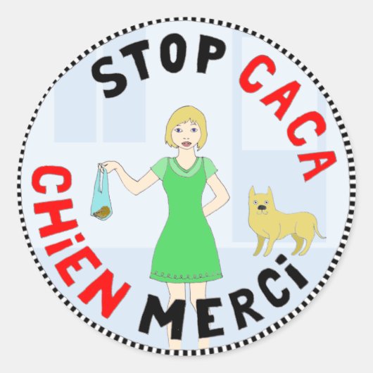 Parijs, hoofdstad de la crotte ronde sticker (Voorkant)