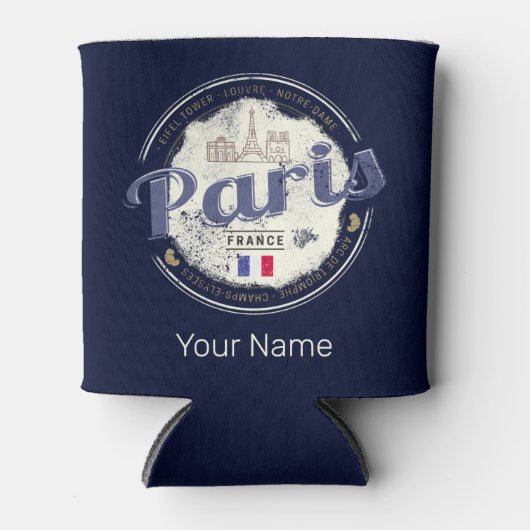 Parijs Hoofdstad Frankrijk Eiffeltoren  Souvenir Blikjeskoeler (Voorkant)