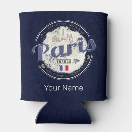 Parijs Hoofdstad Frankrijk Eiffeltoren Souvenir Blikjeskoeler (Achterkant)