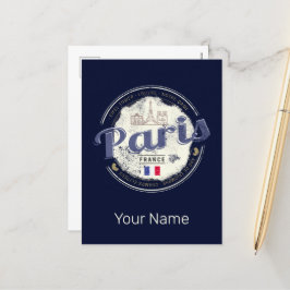 Parijs Hoofdstad Frankrijk Eiffeltoren Souvenir Feestdagenkaart