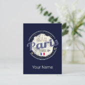 Parijs Hoofdstad Frankrijk Eiffeltoren  Souvenir Feestdagenkaart (Staand voorkant)