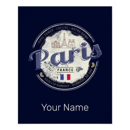 Parijs Hoofdstad Frankrijk Eiffeltoren  Souvenir Perfect Poster (Voorkant)