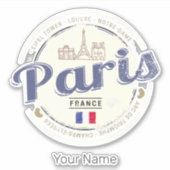 Parijs Hoofdstad Frankrijk Eiffeltoren  Souvenir Sticker (Voorkant)