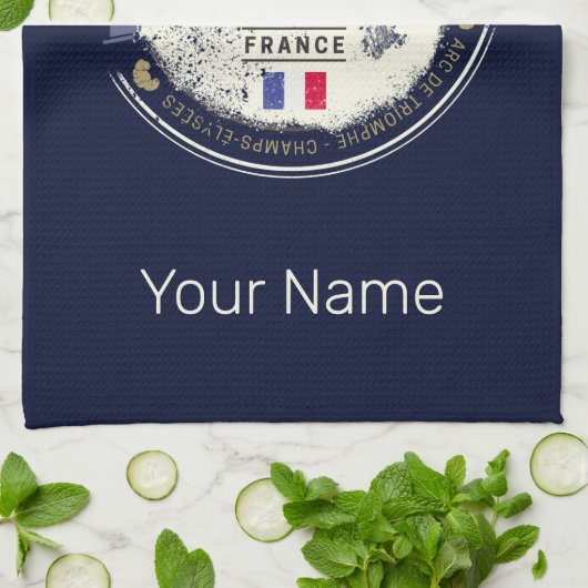 Parijs Hoofdstad Frankrijk Eiffeltoren  Souvenir Theedoek (Gevouwen)