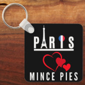 Parijs houdt van gehakt taarten stadsgezicht sleutelhanger (Voorkant)