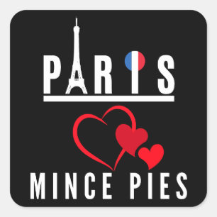Parijs houdt van gehakt taarten stadsgezicht vierkante sticker