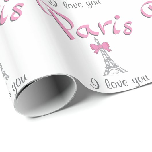 Parijs Ik hou van je Cadeaupapier (Rol Hoek)