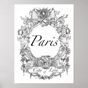 Parijs : Illustratie Poster van de City of Love Ar