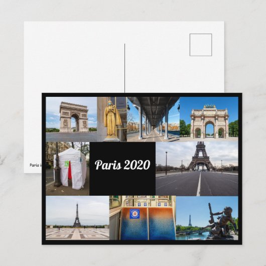 Parijs in 2020 tijdens de Covid-19 lockdown Briefkaart (Voorkant / Achterkant)
