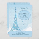 Parijs in blauwe uitnodiging (Voorkant / Achterkant)