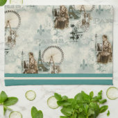 Parijs in Bleu Towel Theedoek (Gevouwen)