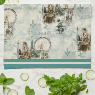 Parijs in Bleu Towel Theedoek