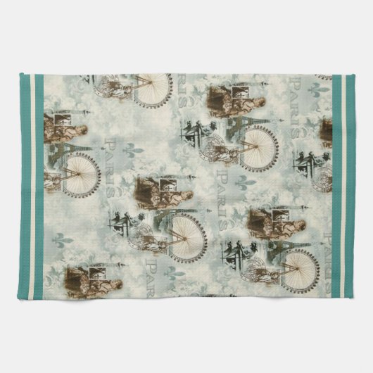 Parijs in Bleu Towel Theedoek (Horizontaal)