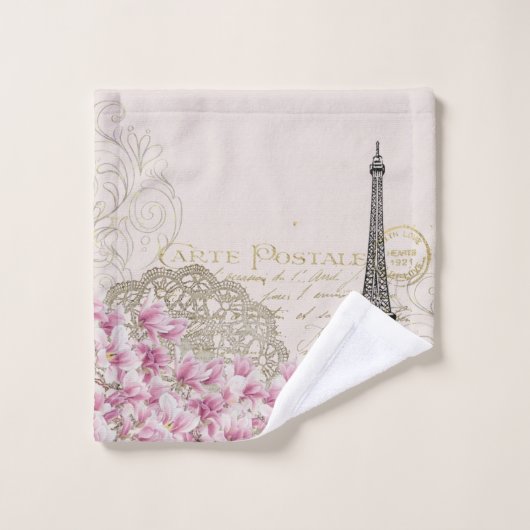 Parijs in bloemen bad handdoek (Wasdoekje)