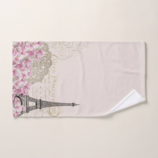 Parijs in bloemen bad handdoek (Handdoek)