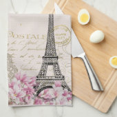 Parijs in bloemen | JOUW NAAM Theedoek (Quarter Fold)