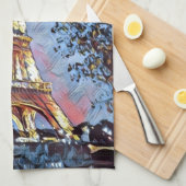 Parijs in de Blue Hour Kitchen Towel Theedoek (Quarter Fold)