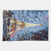 Parijs in de Blue Hour Kitchen Towel Theedoek (Horizontaal)
