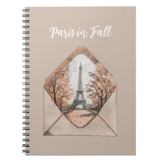 Parijs in de herfst Eiffeltoren envelop Notitieboek (Voorkant)