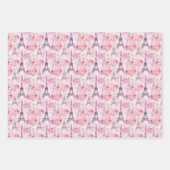 PARIJS IN DE LENTE BLOEMEN CADEAU INPAKPAPIER VEL (Voorkant)