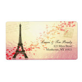 Parijs in de lente met harten etiket (Voorkant)