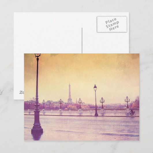 Parijs in de Regen Briefkaart (Voorkant / Achterkant)