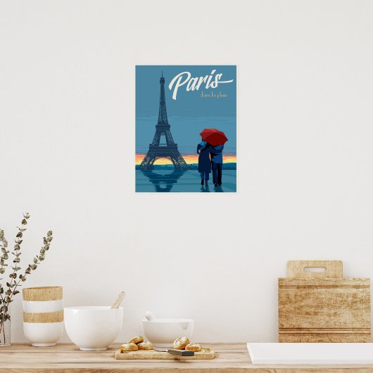Parijs in de regen poster (Keuken)