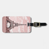 Parijs in de Roze Eiffeltoren Bagagelabel (Voorkant horizontaal)